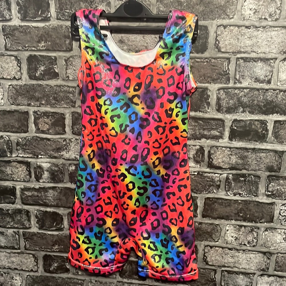 Sleeveless tank style leotard for gymnastics